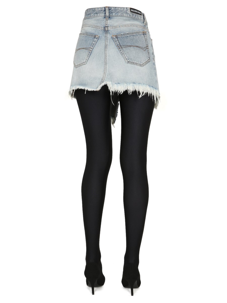 BALENCIAGA GONNA MINI IN DENIM DI COTONE