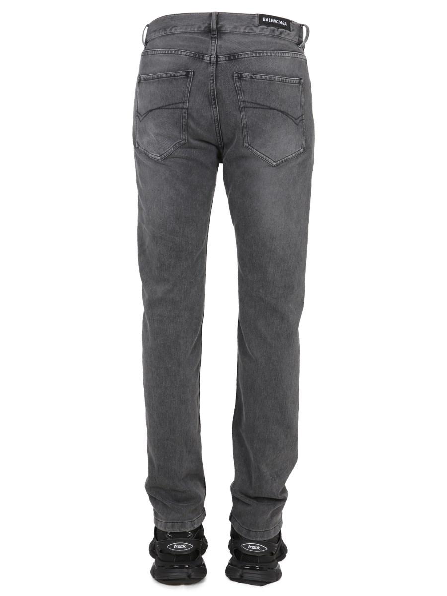 BALENCIAGA JEANS IN COTONE CON PATCH LOGO