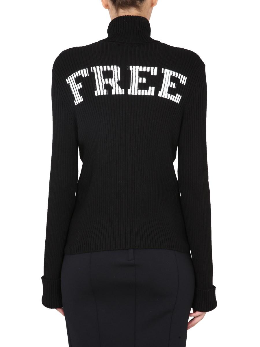 BALENCIAGA MAGLIA A COLLO ALTO CON STAMPA FREE
