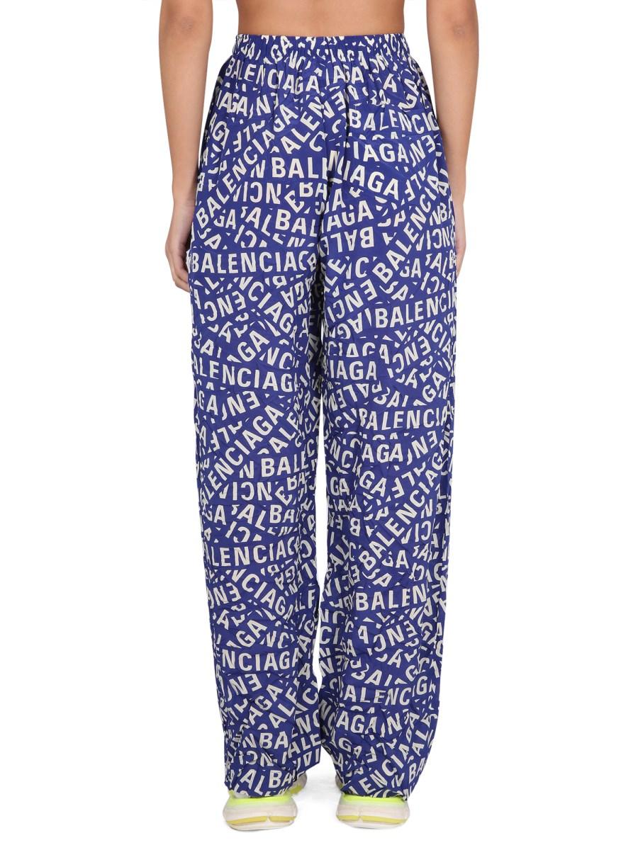BALENCIAGA PANTALONE CON LOGO IN TESSUTO STRETCH