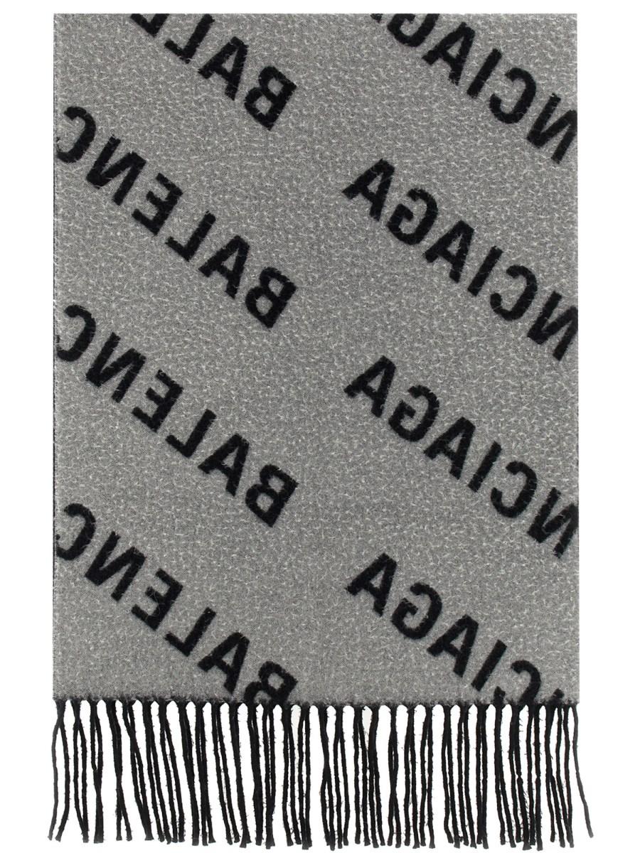 BALENCIAGA SCIARPA IN LANA CON MOTIVO LOGO