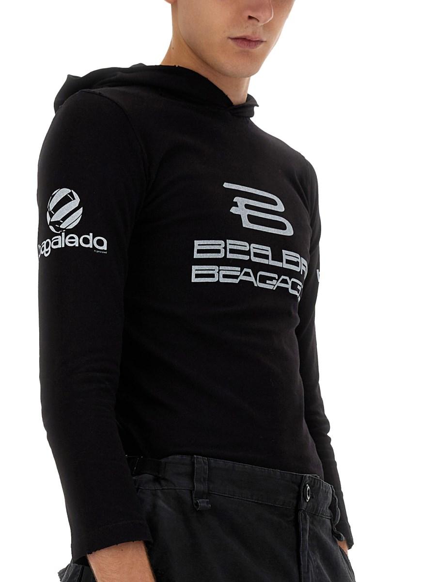 BALENCIAGA T-SHIRT CON CAPPUCCIO
