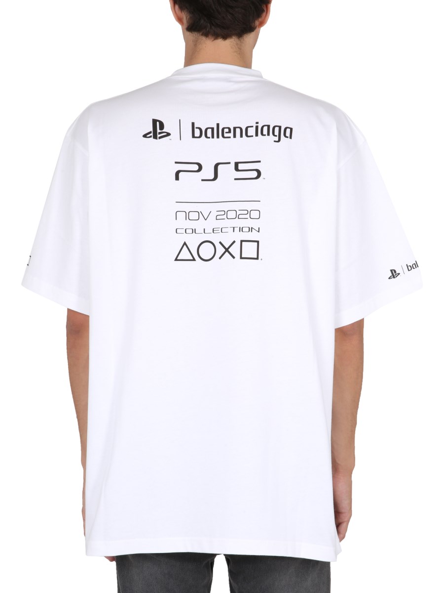 BALENCIAGA T-SHIRT IN COTONE CON STAMPA LOGO
