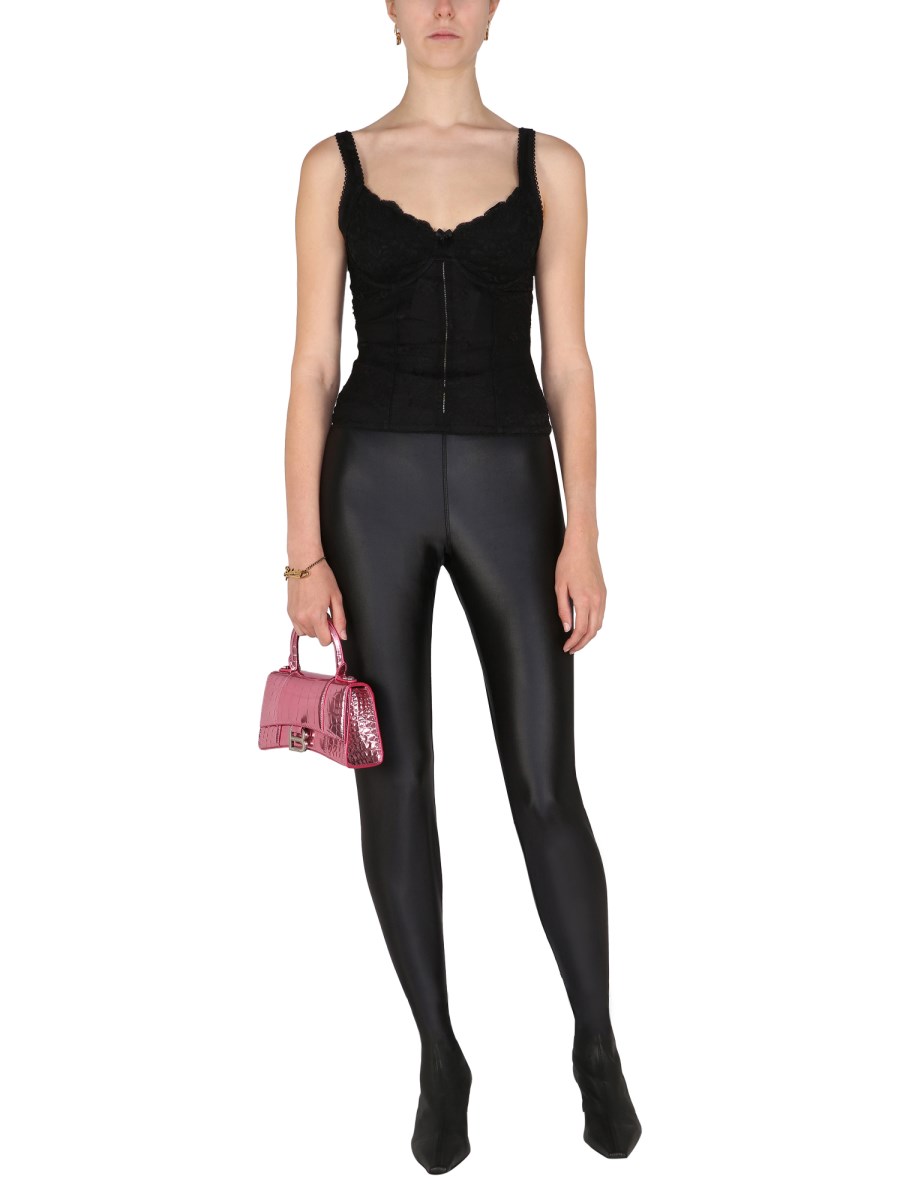 BALENCIAGA TOP LINGERIE IN PIZZO ELASTICIZZATO