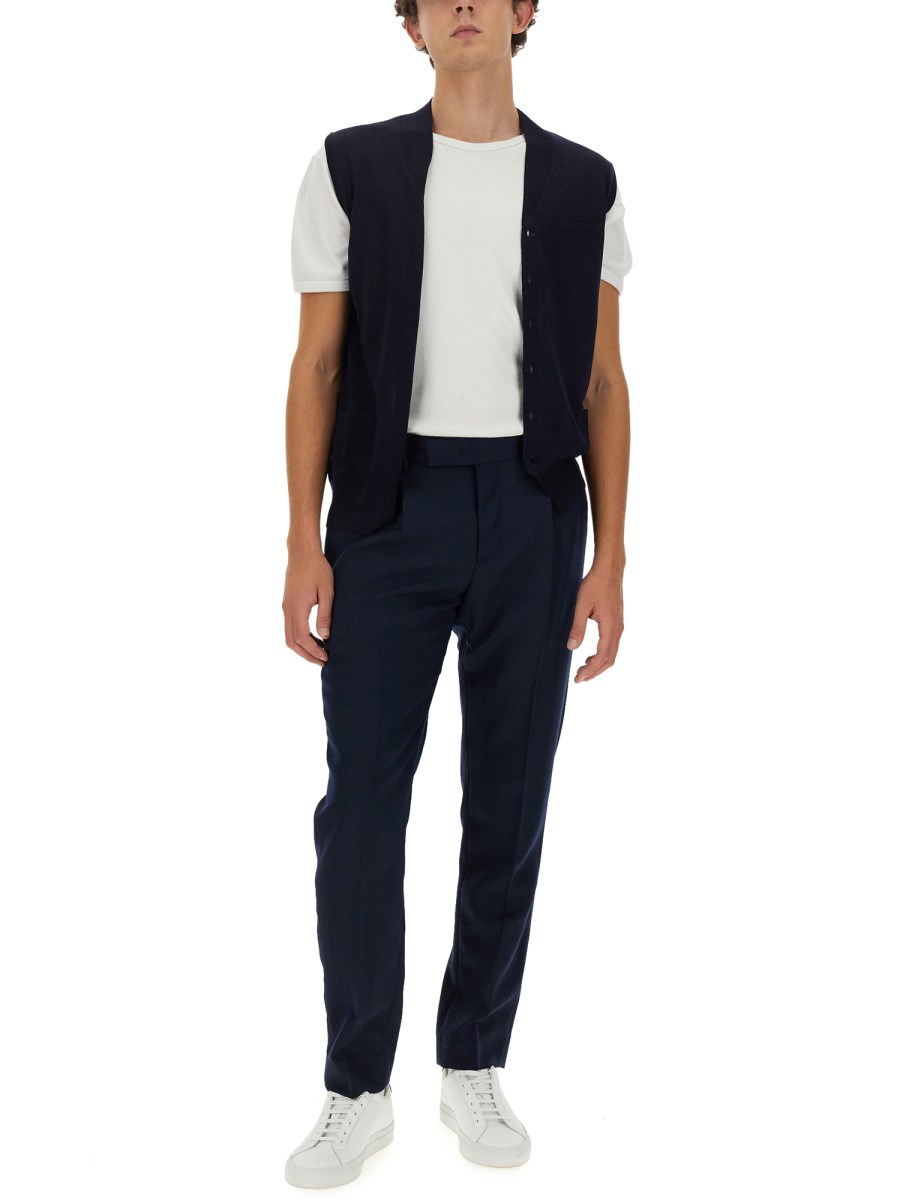 BALLANTYNE GILET IN LANA CON SCOLLO A V