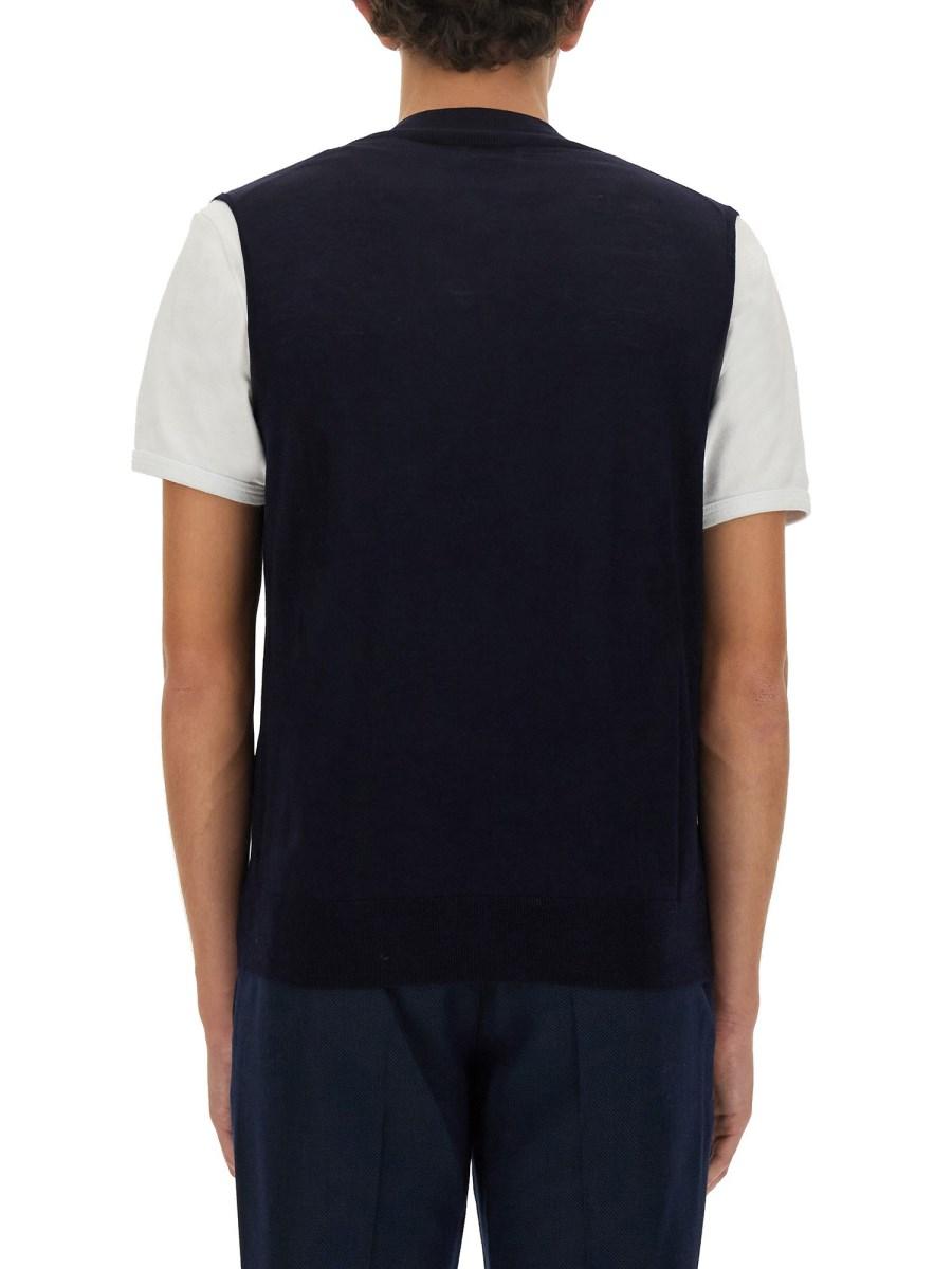 BALLANTYNE GILET IN LANA CON SCOLLO A V