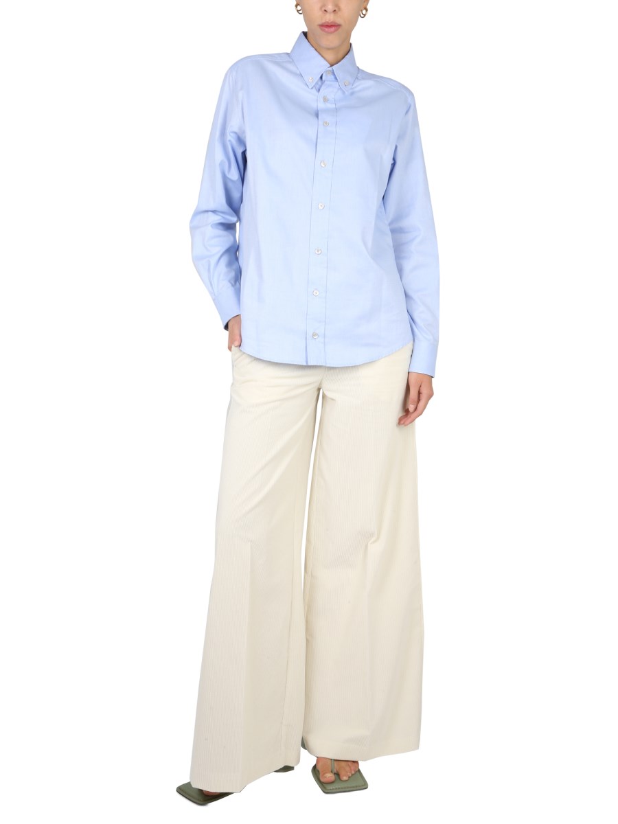 BALLANTYNE PANTALONE PALAZZO IN VELLUTO A COSTE