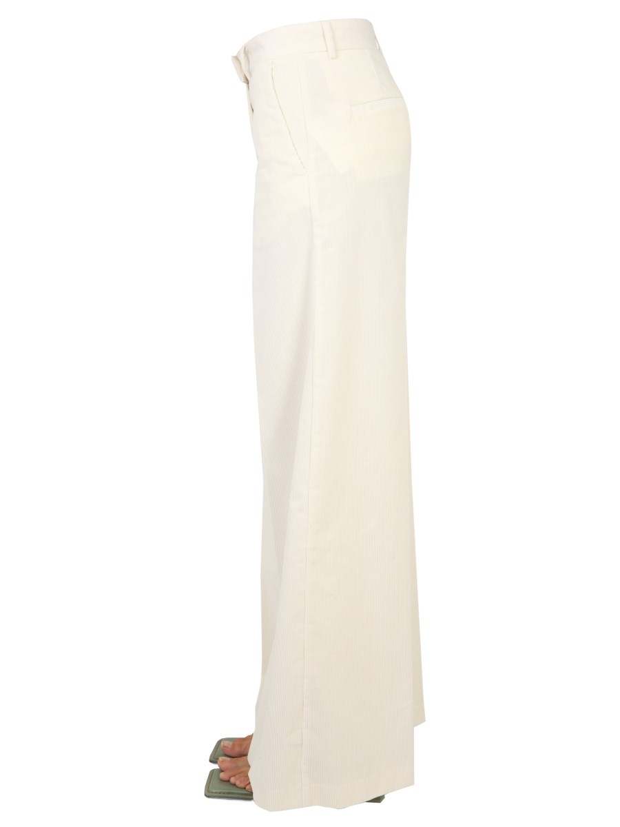 BALLANTYNE PANTALONE PALAZZO IN VELLUTO A COSTE