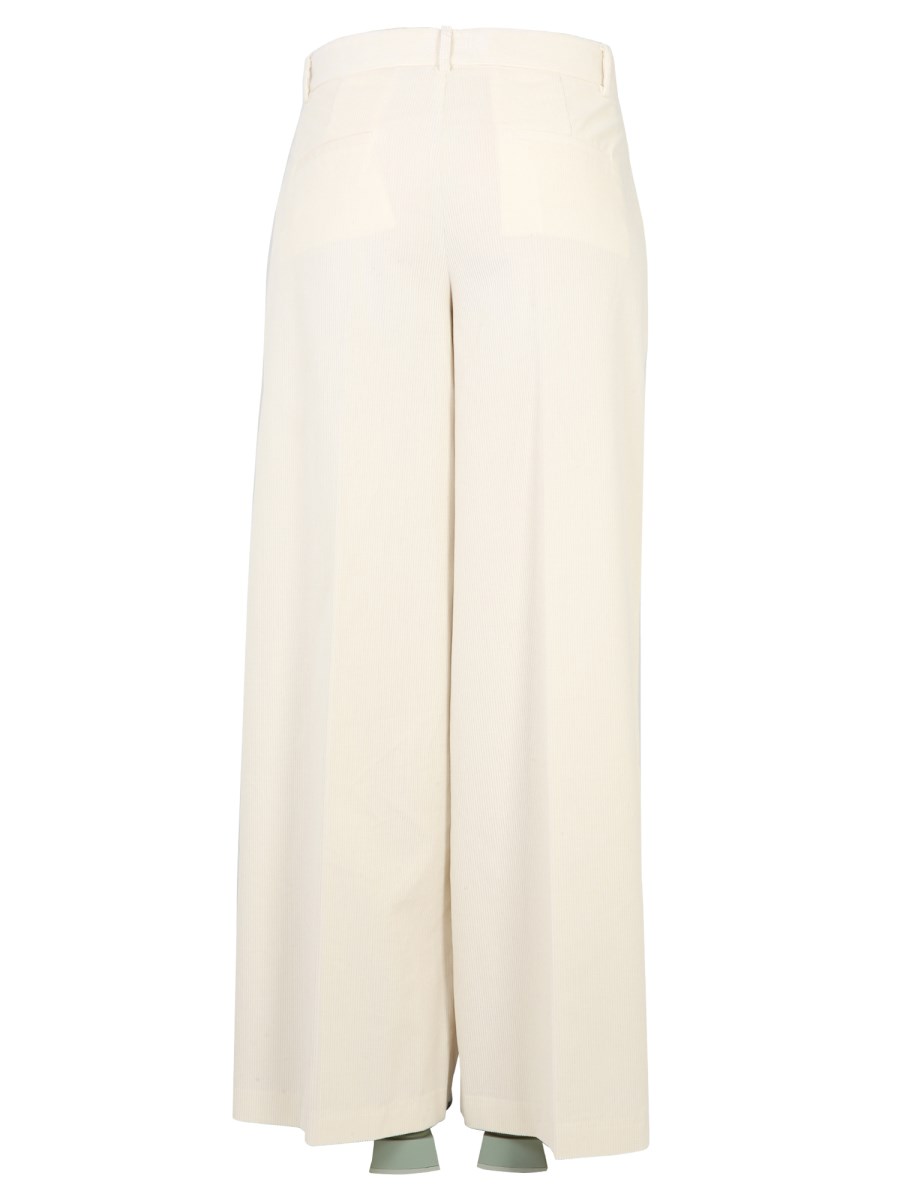 BALLANTYNE PANTALONE PALAZZO IN VELLUTO A COSTE