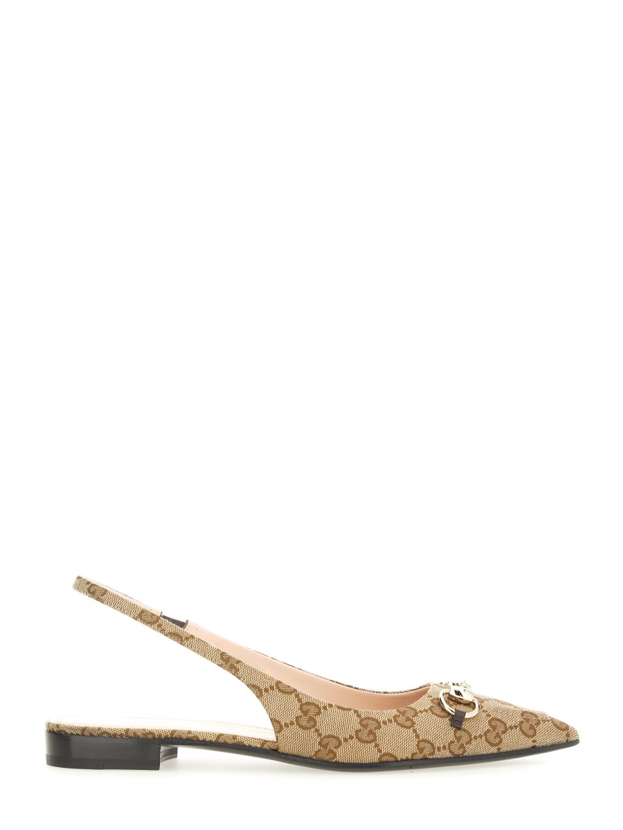 GUCCI BALLERINA SLINGBACK CON MORSETTO IN TESSUTO GG