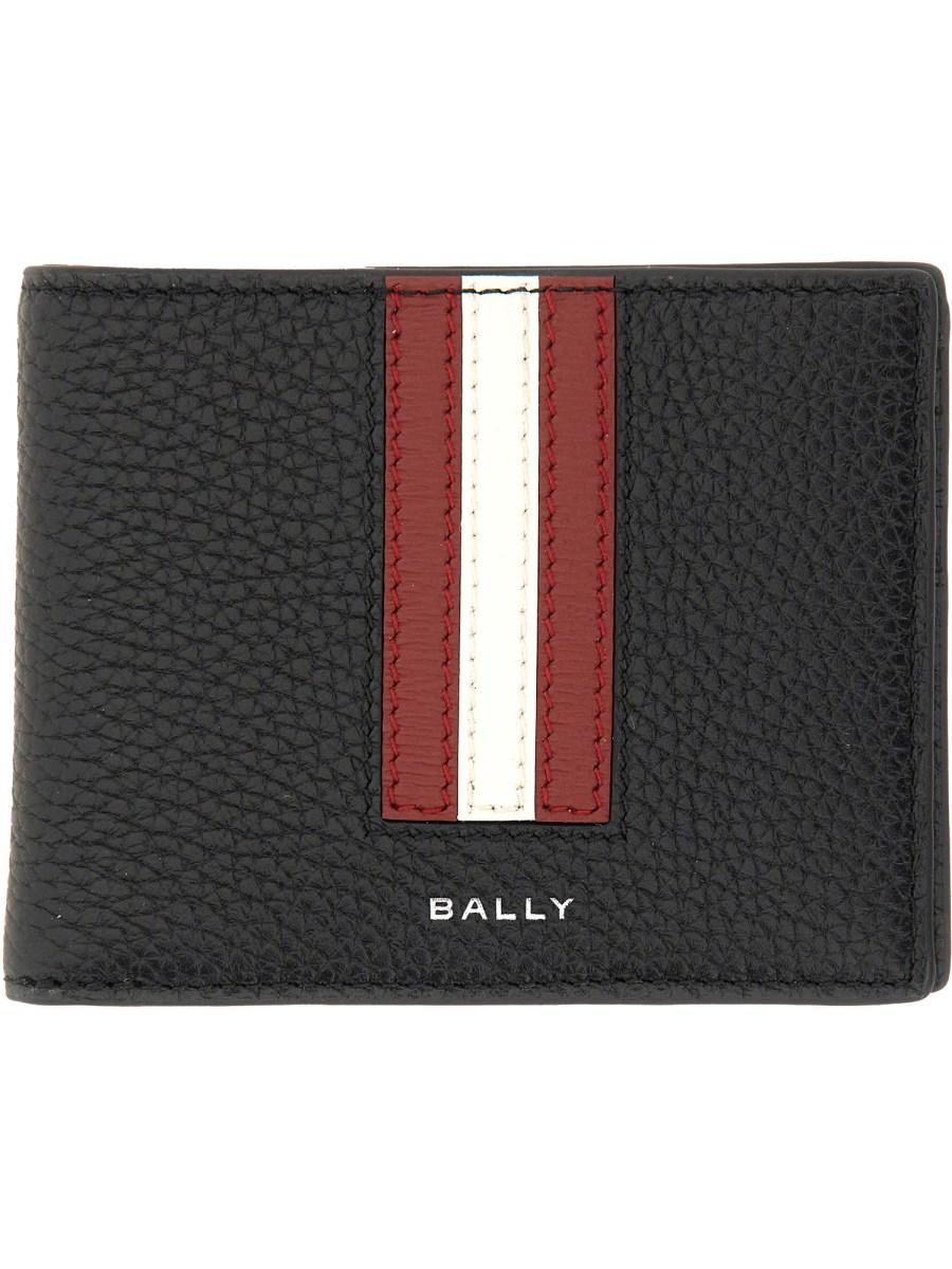 BALLY PORTAFOGLIO BI-FOLD IN PELLE CON RBN STRIPES