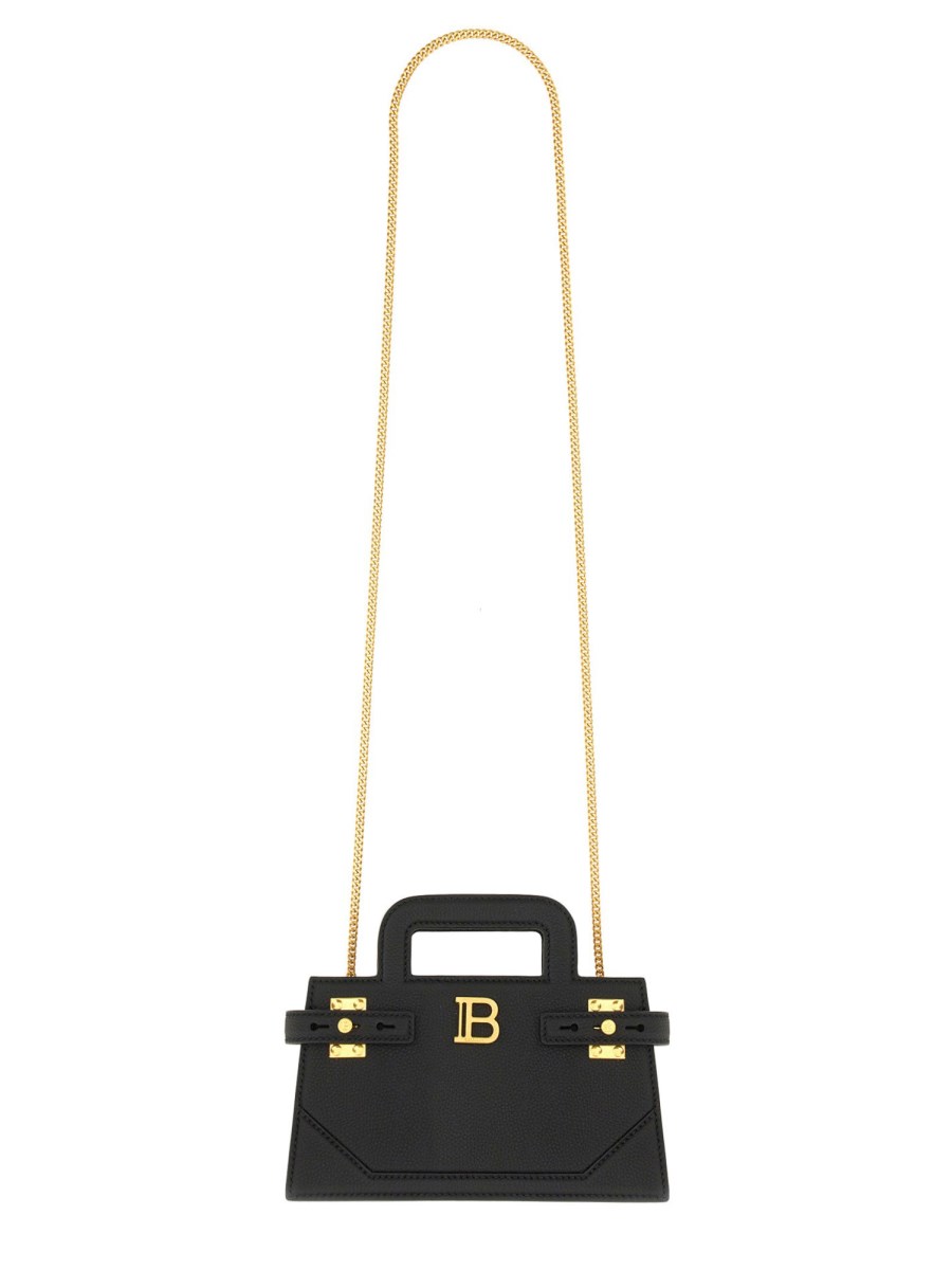 BALMAIN BORSA B-BUZZ PICCOLA IN PELLE GRANULATA