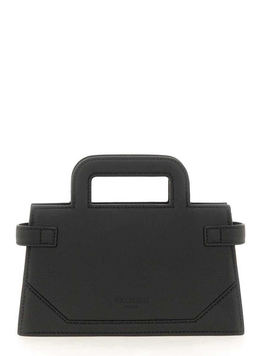 BALMAIN BORSA B-BUZZ PICCOLA IN PELLE GRANULATA