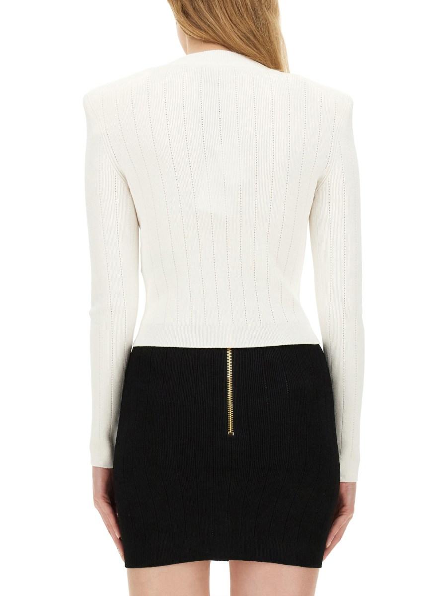 BALMAIN CARDIGAN CROPPED