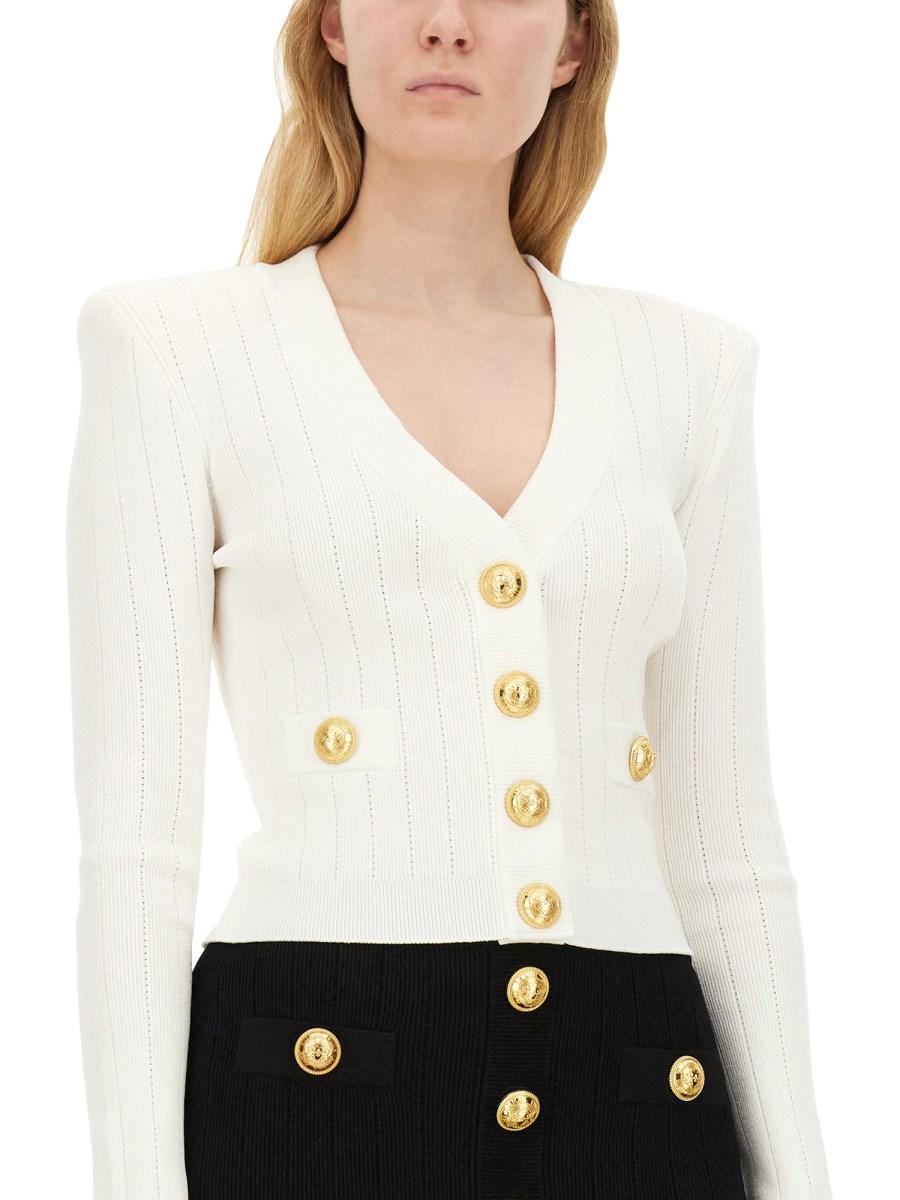 BALMAIN CARDIGAN CROPPED