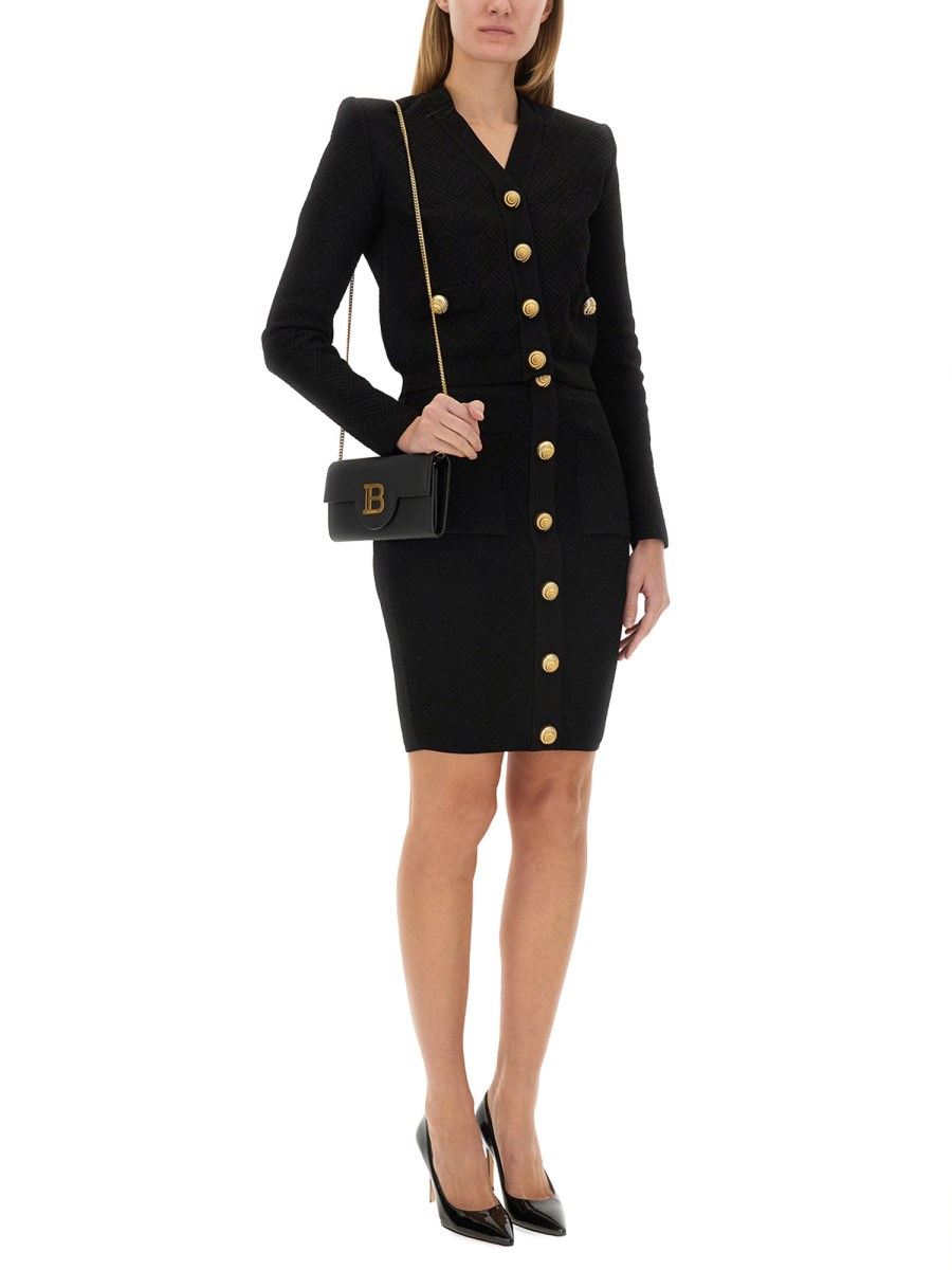 BALMAIN CARDIGAN IN MAGLIA VICHY