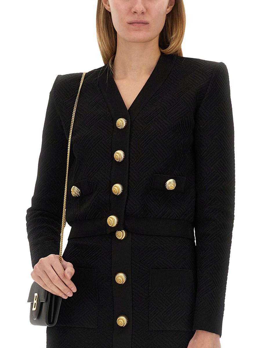BALMAIN CARDIGAN IN MAGLIA VICHY