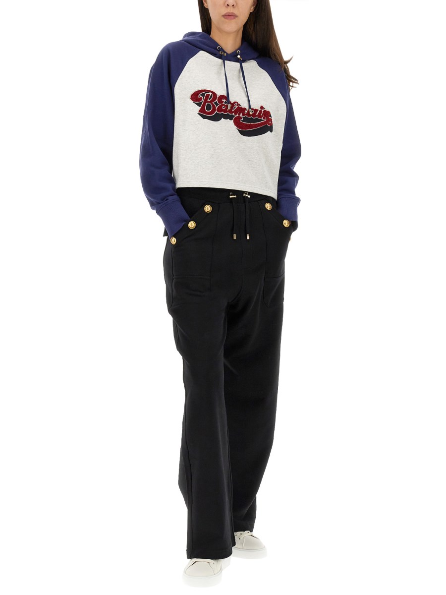 BALMAIN FELPA '70 CROPPED