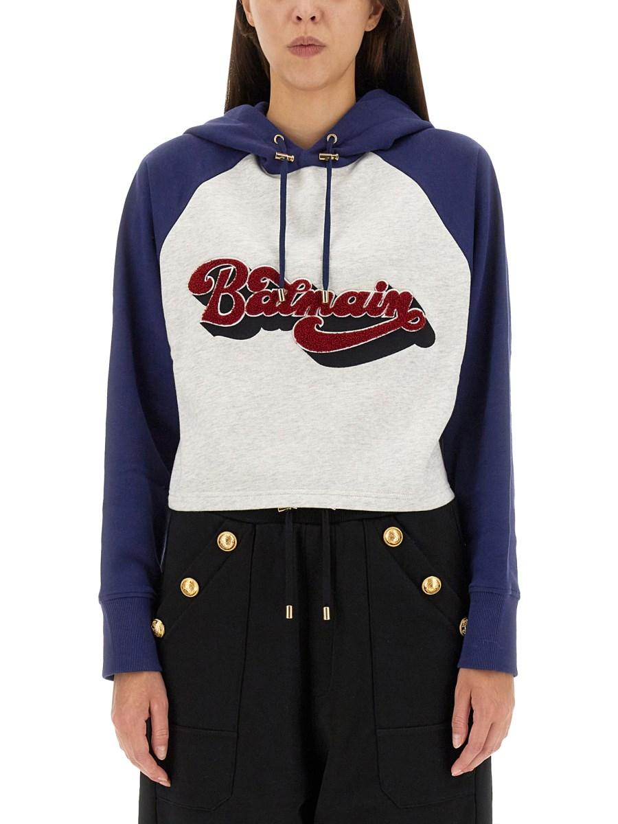BALMAIN FELPA '70 CROPPED