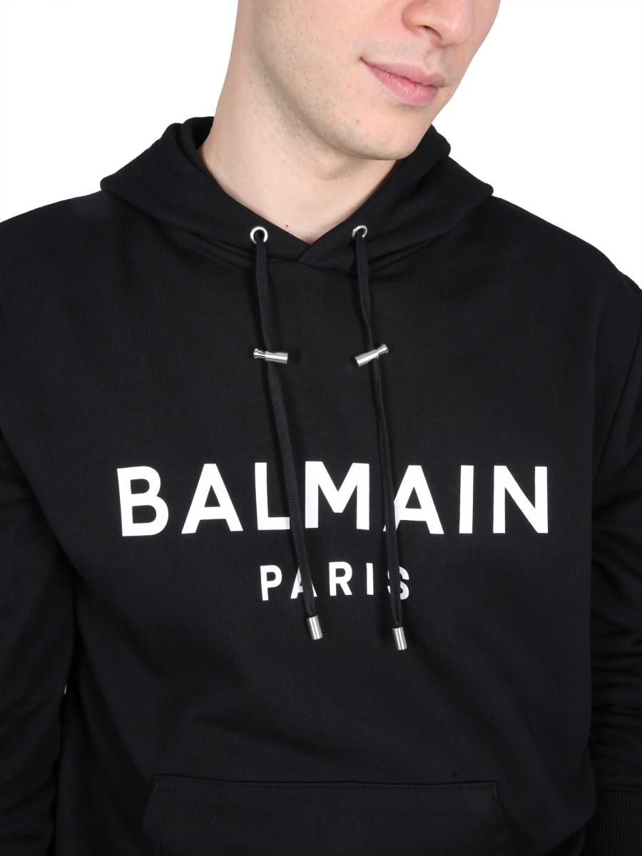 BALMAIN FELPA CON CAPPUCCIO E STAMPA LOGO