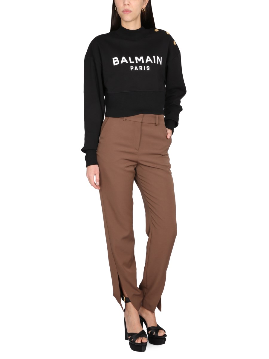 BALMAIN FELPA CROPPED