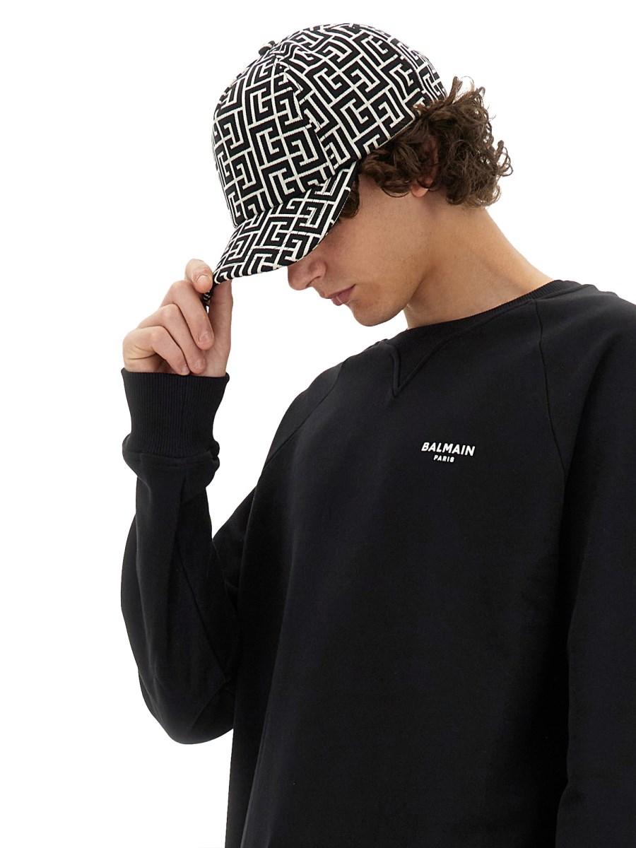 BALMAIN FELPA IN COTONE CON LOGO