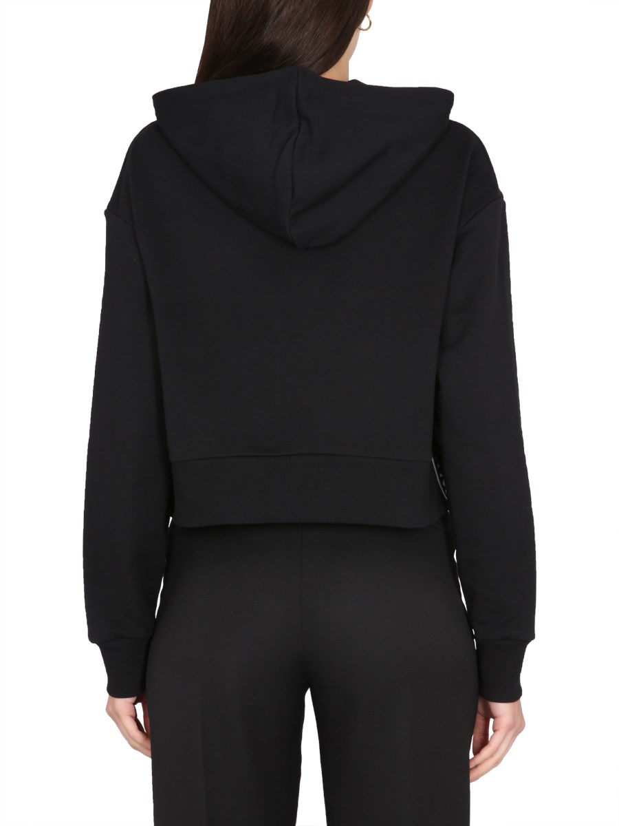 BALMAIN FELPA IN COTONE CON LOGO FLOCCATO
