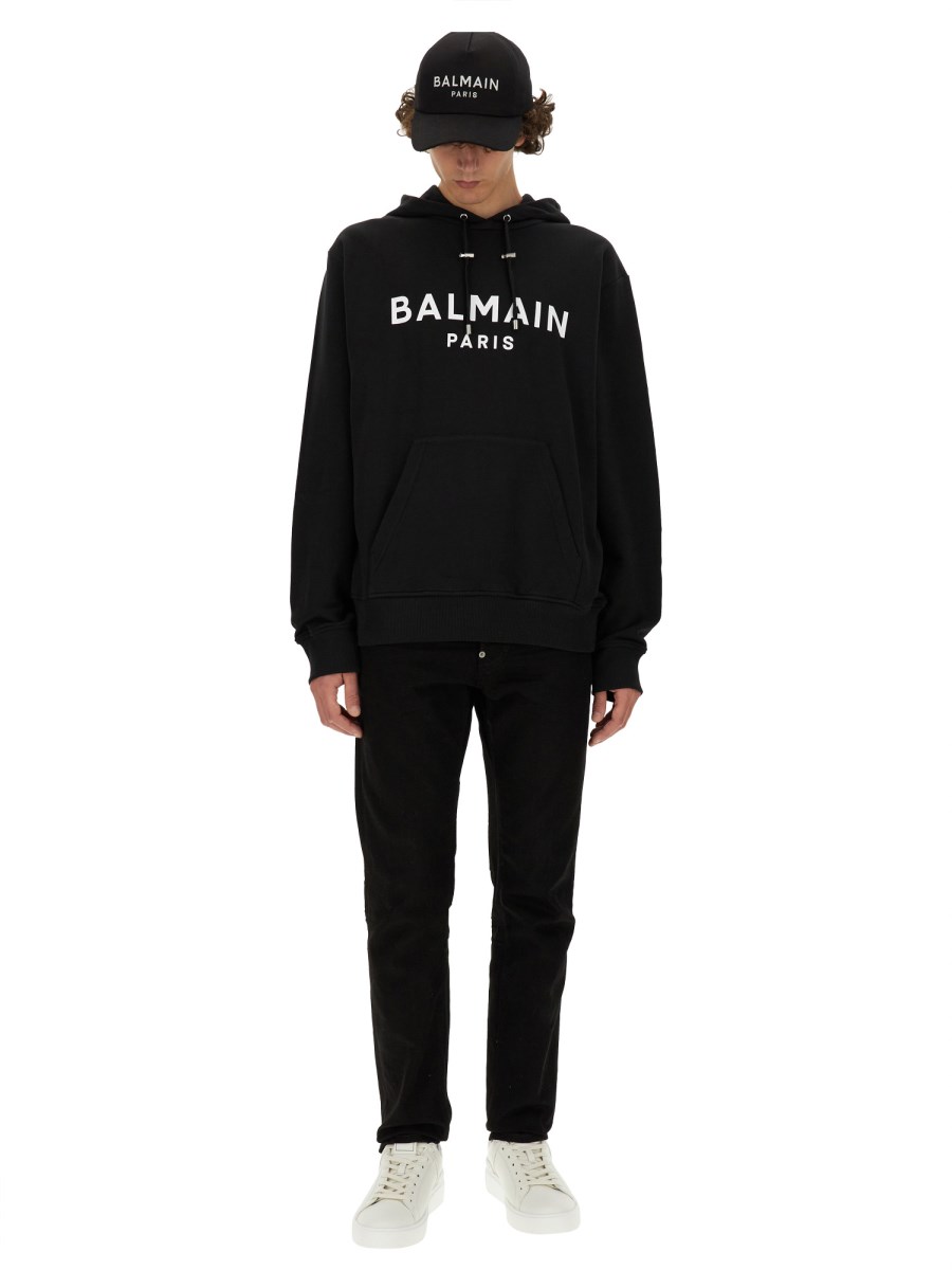 BALMAIN FELPA IN COTONE CON LOGO