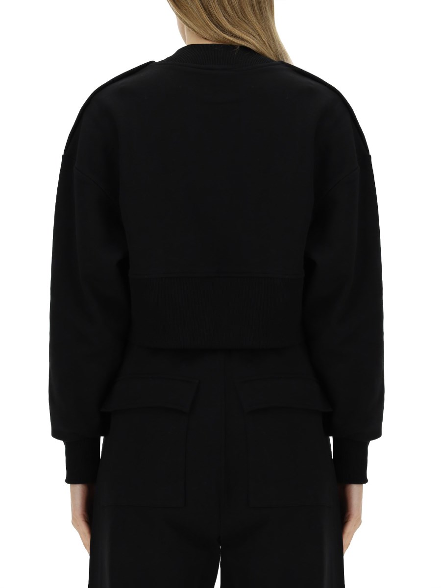 BALMAIN FELPA IN COTONE CON STAMPA LOGO