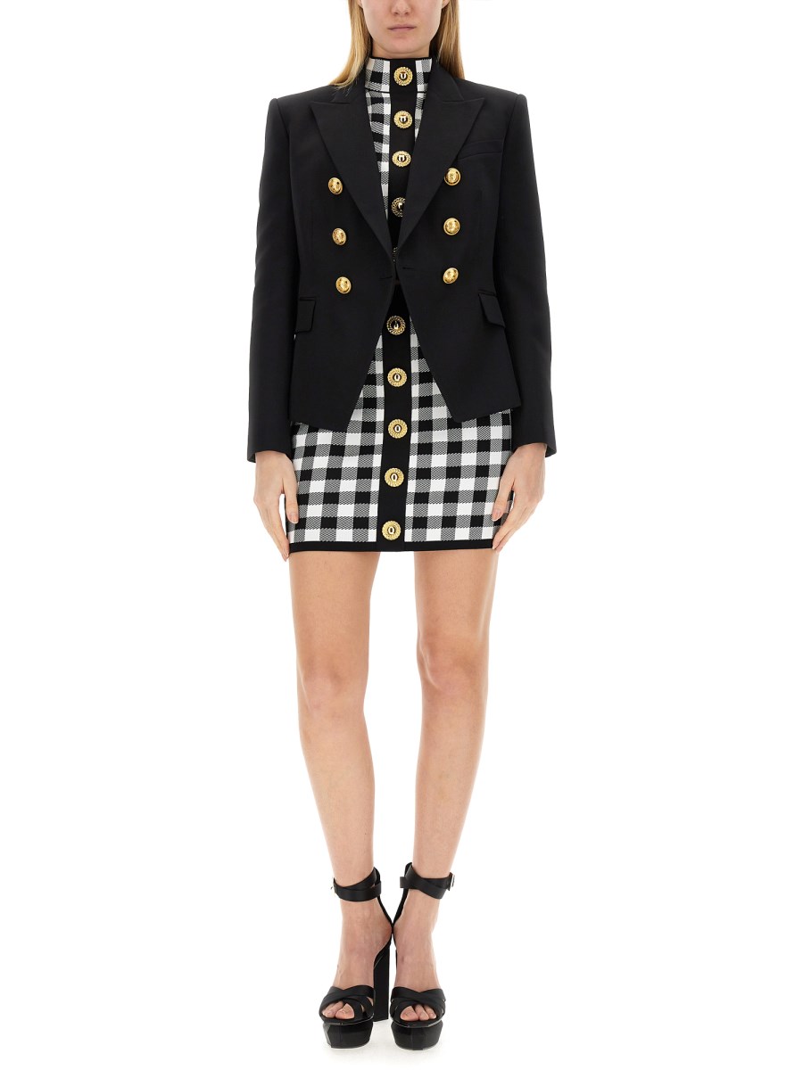 BALMAIN GIACCA CLASSICA A SEI BOTTONI IN LANA