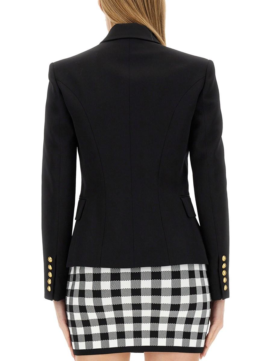 BALMAIN GIACCA CLASSICA A SEI BOTTONI IN LANA