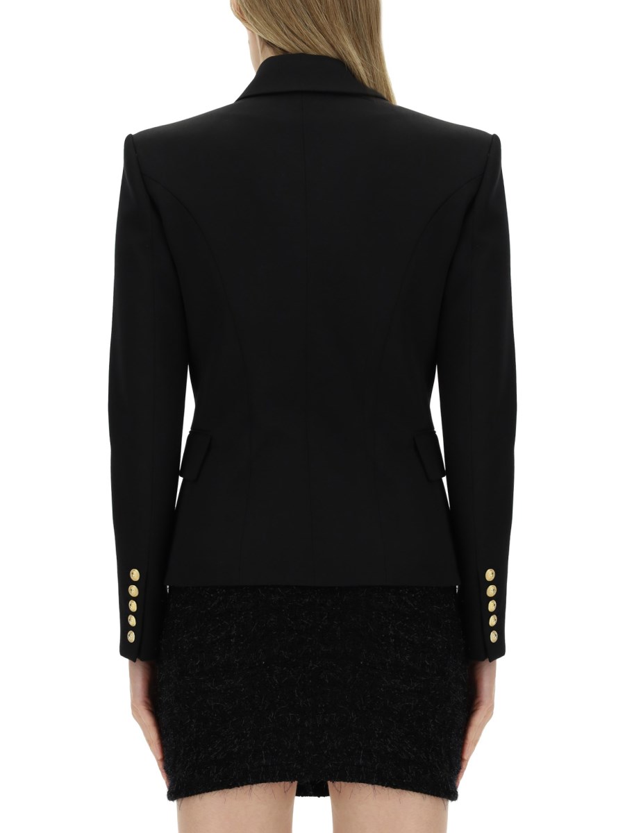 BALMAIN GIACCA IN LANA CON DOPPIA ABBOTTONATURA
