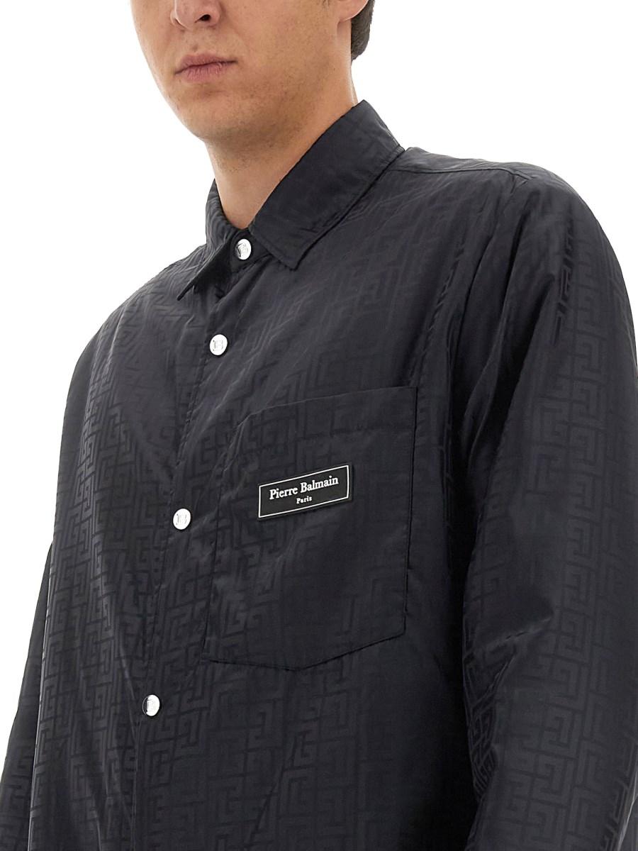 BALMAIN GIACCA IN NYLON CON LOGO