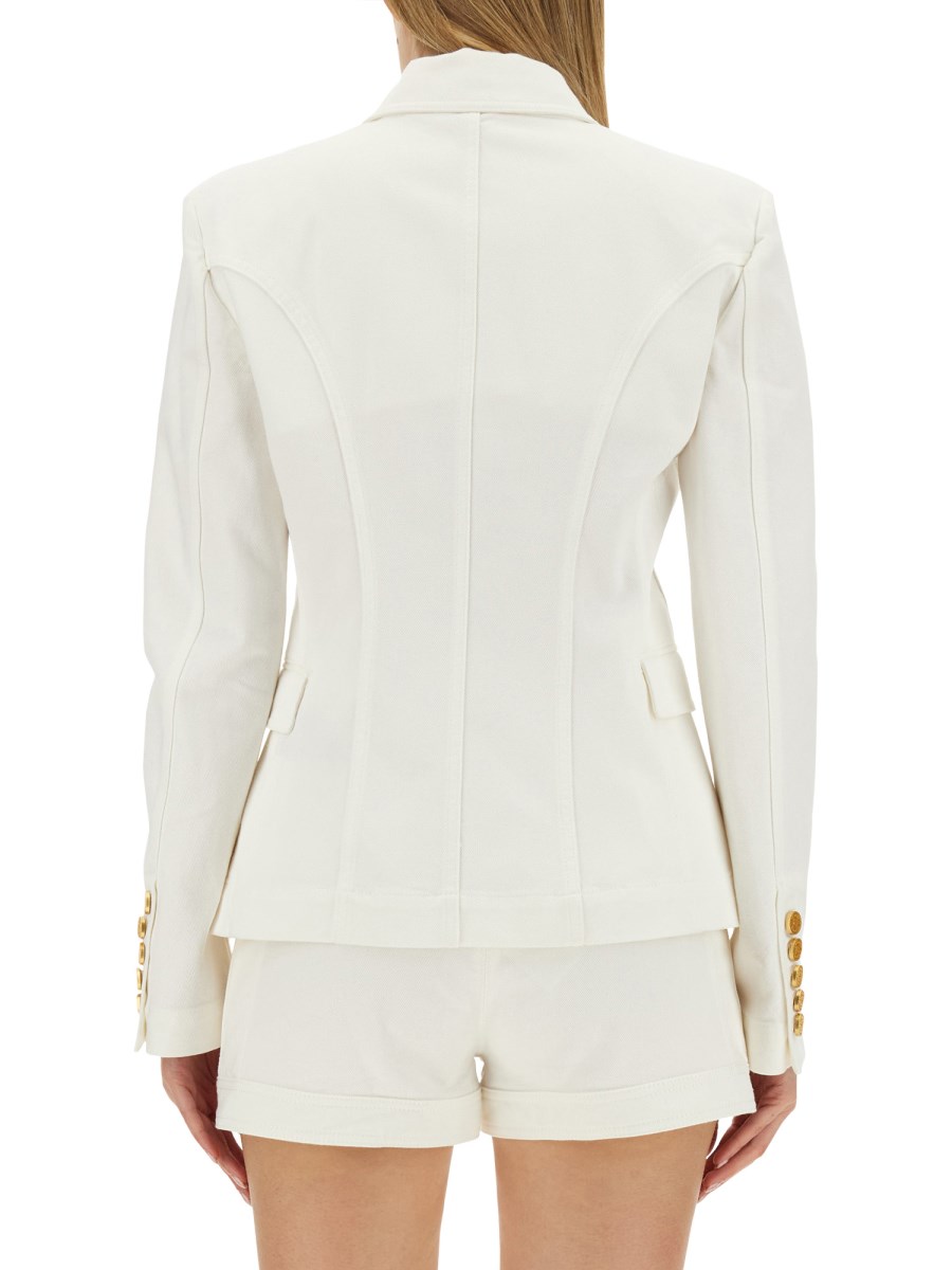 BALMAIN GIACCA SEI BOTTONI IN DENIM