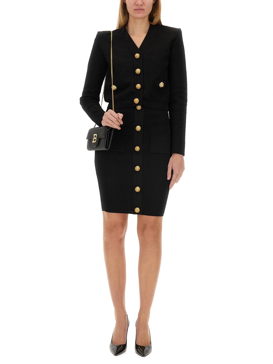BALMAIN GONNA IN MAGLIA VICHY