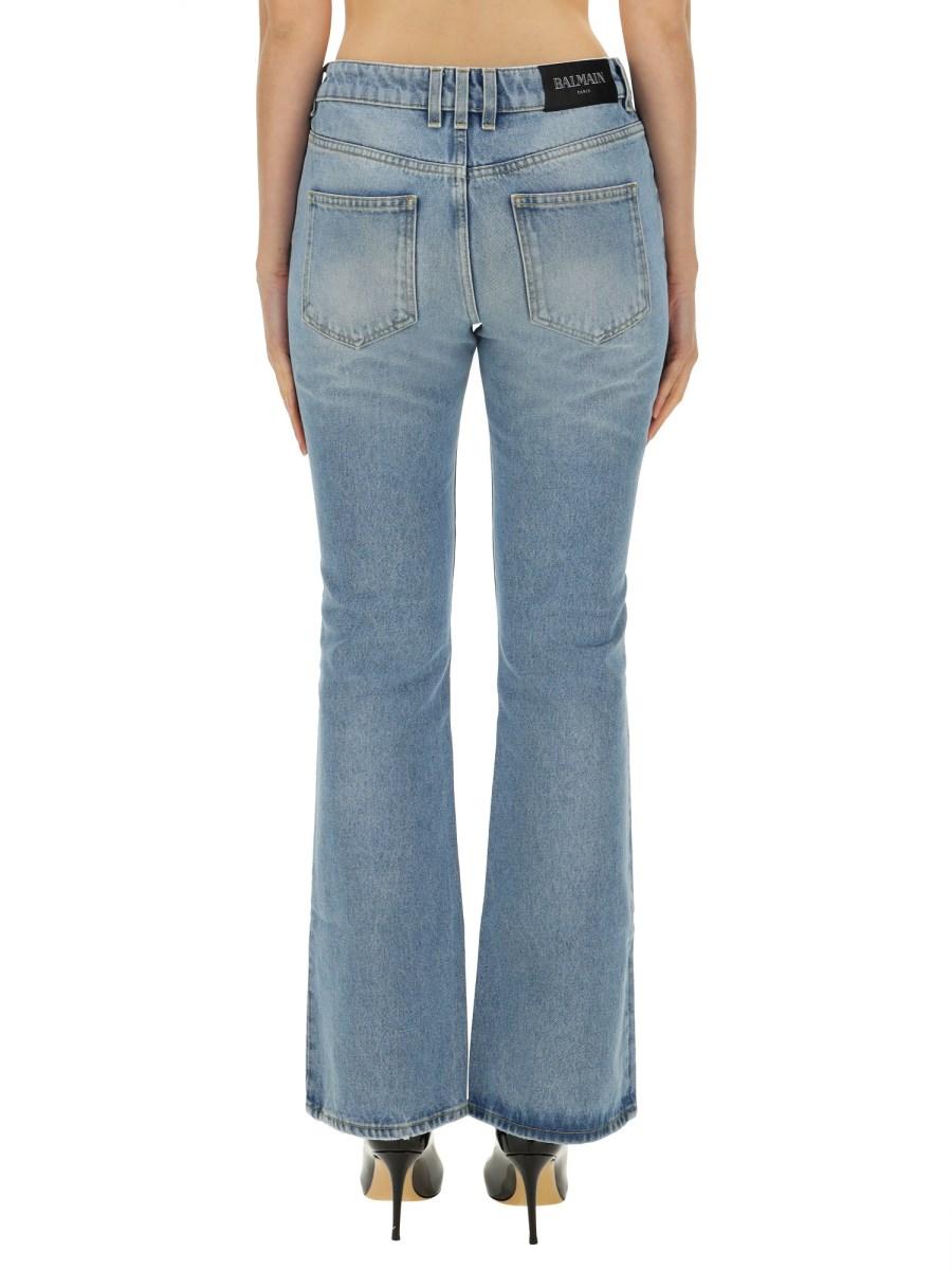 BALMAIN JEANS FLARE FIT IN DENIM DI COTONE
