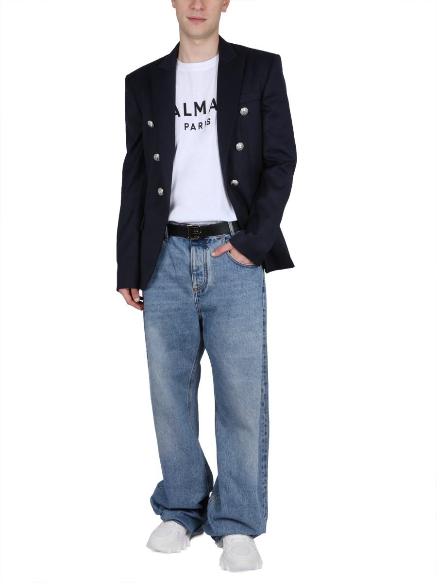 BALMAIN JEANS LOOSE FIT IN DENIM DI COTONE