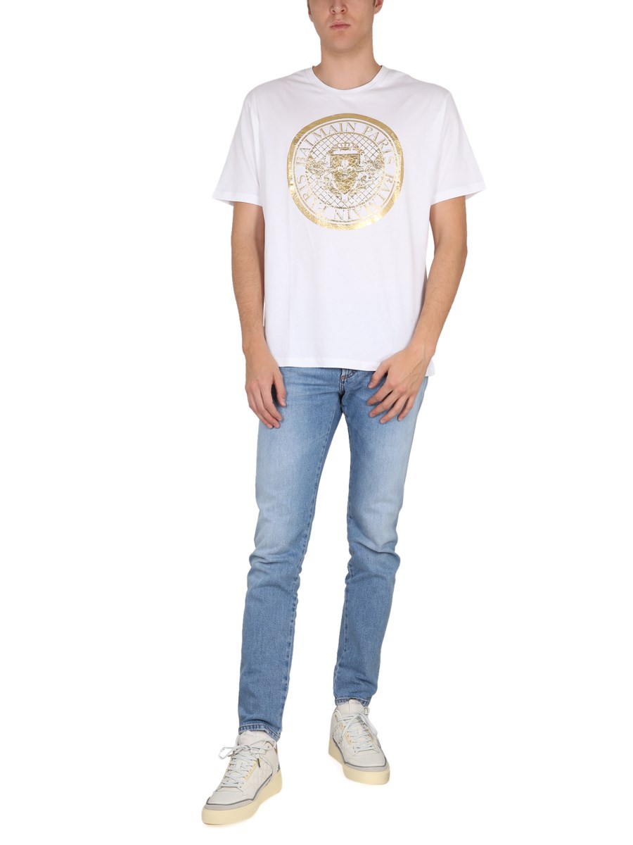 BALMAIN JEANS SLIM FIT IN DENIM DI COTONE
