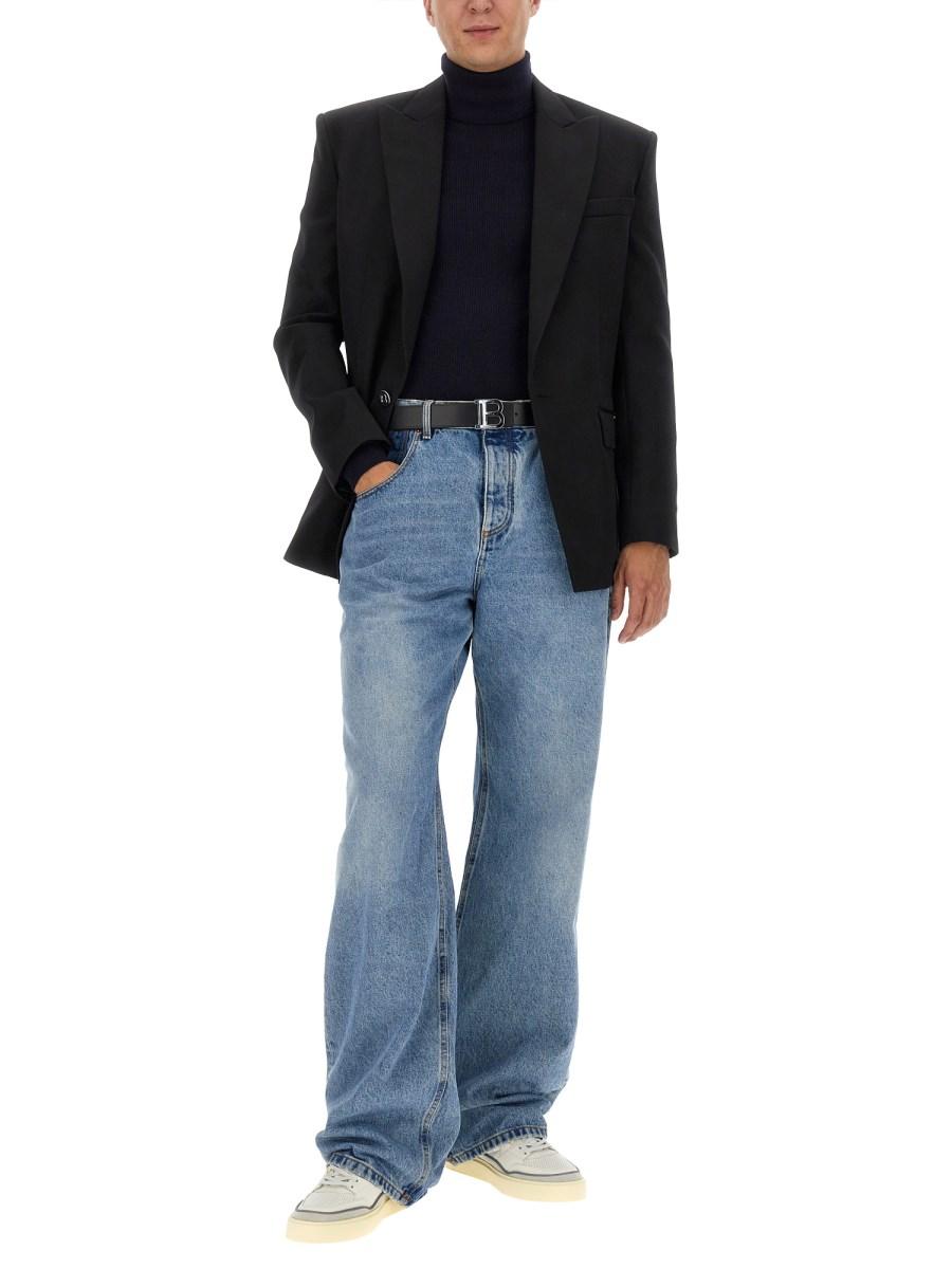 BALMAIN MAGLIA A COLLO ALTO IN COTONE BIOLOGICO