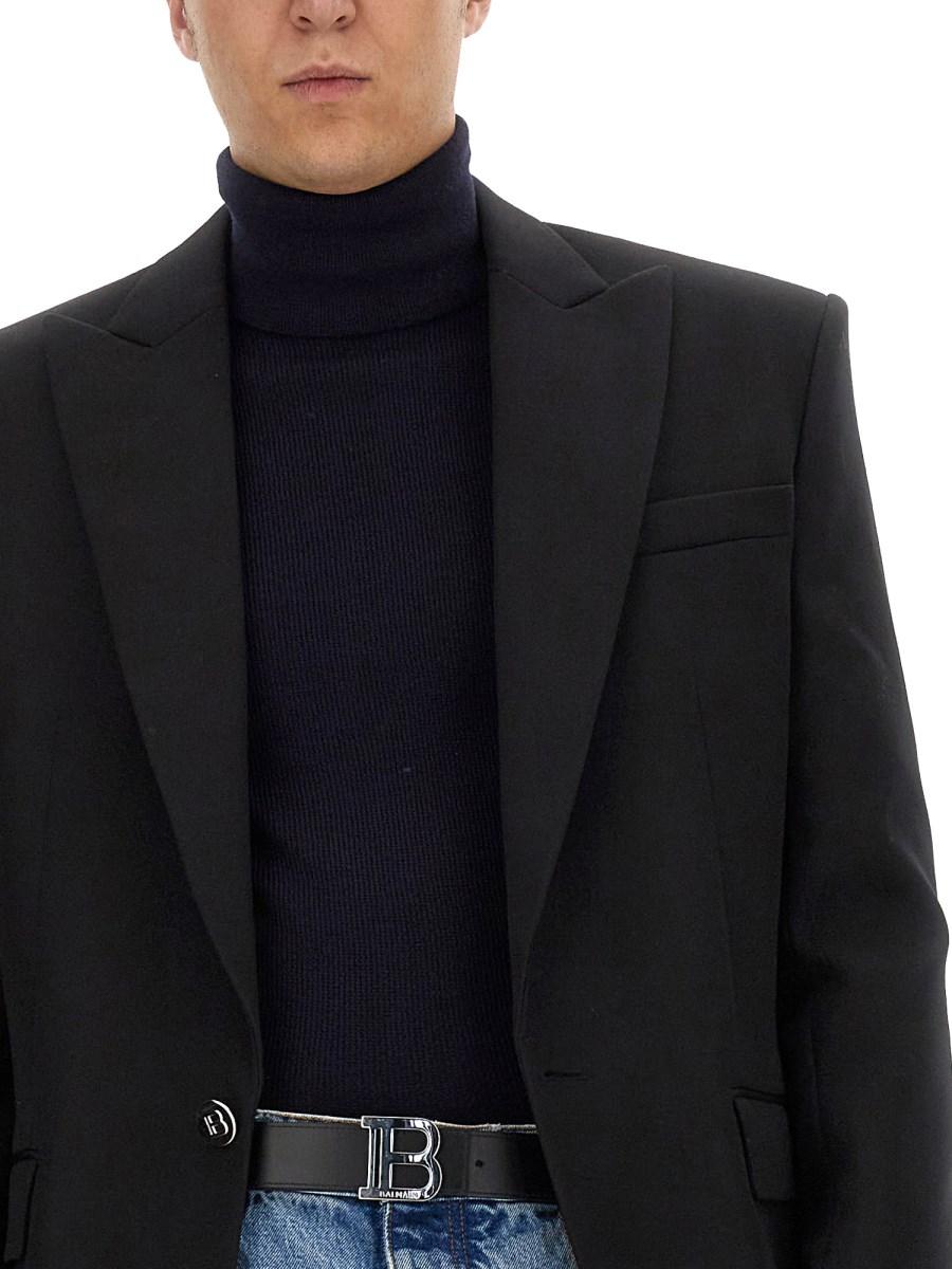 BALMAIN MAGLIA A COLLO ALTO IN COTONE BIOLOGICO