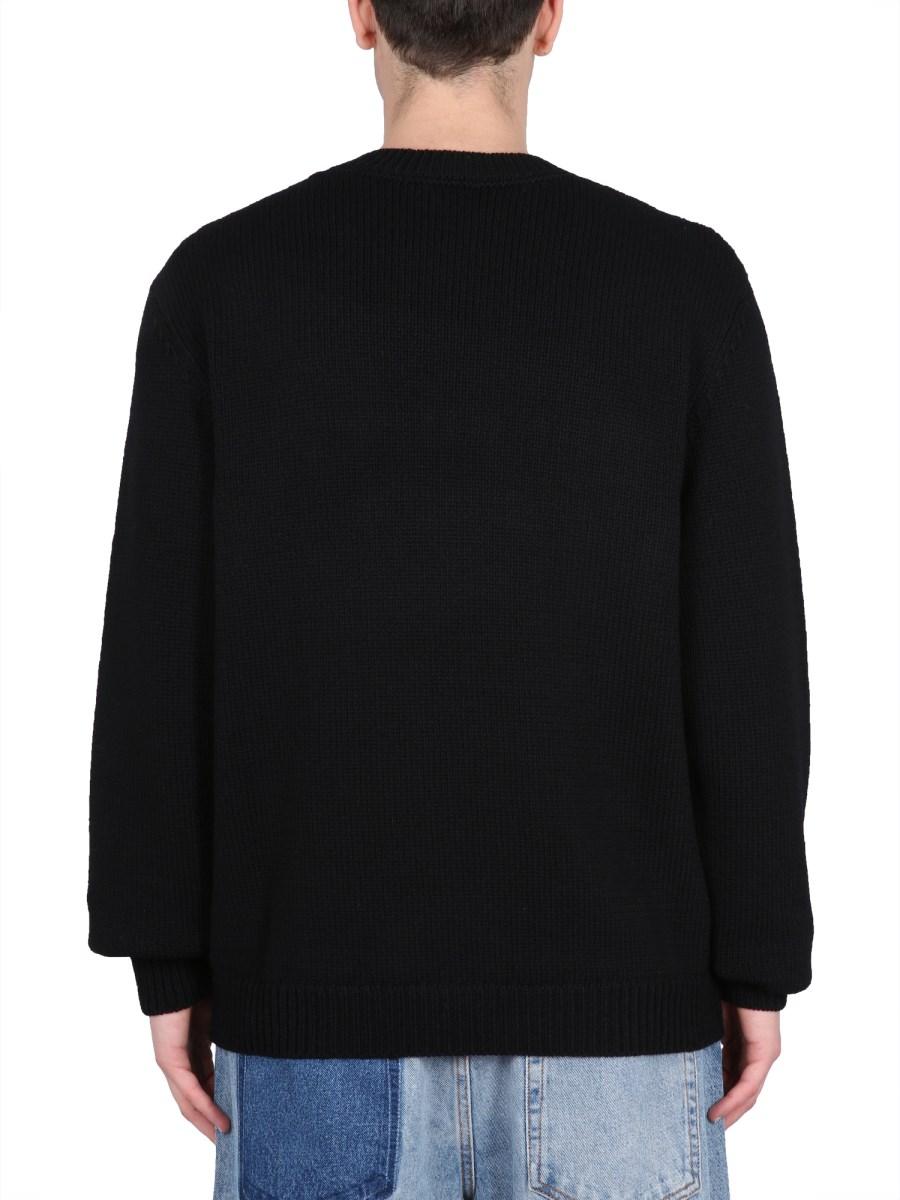 BALMAIN MAGLIA IN COTONE CON INTARSIO LOGO