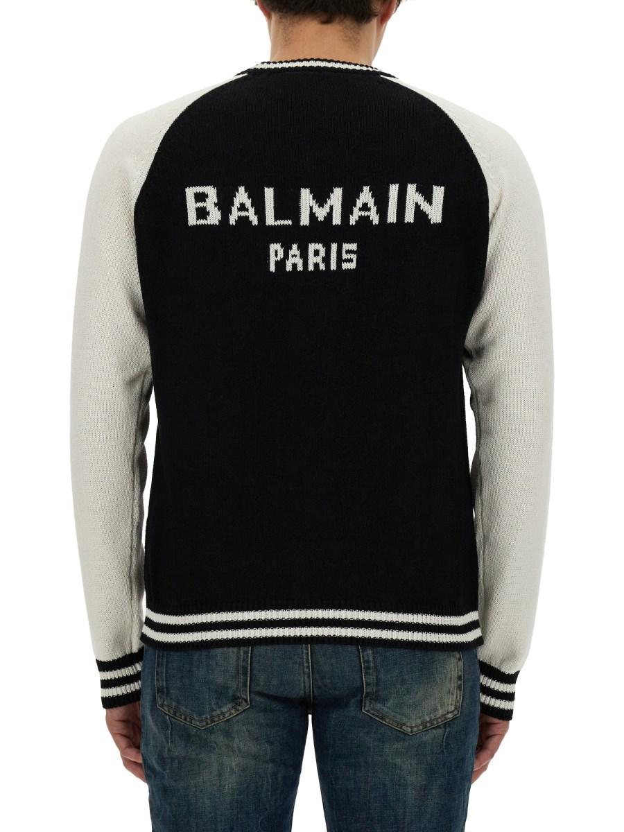 BALMAIN MAGLIA IN COTONE CON LOGO