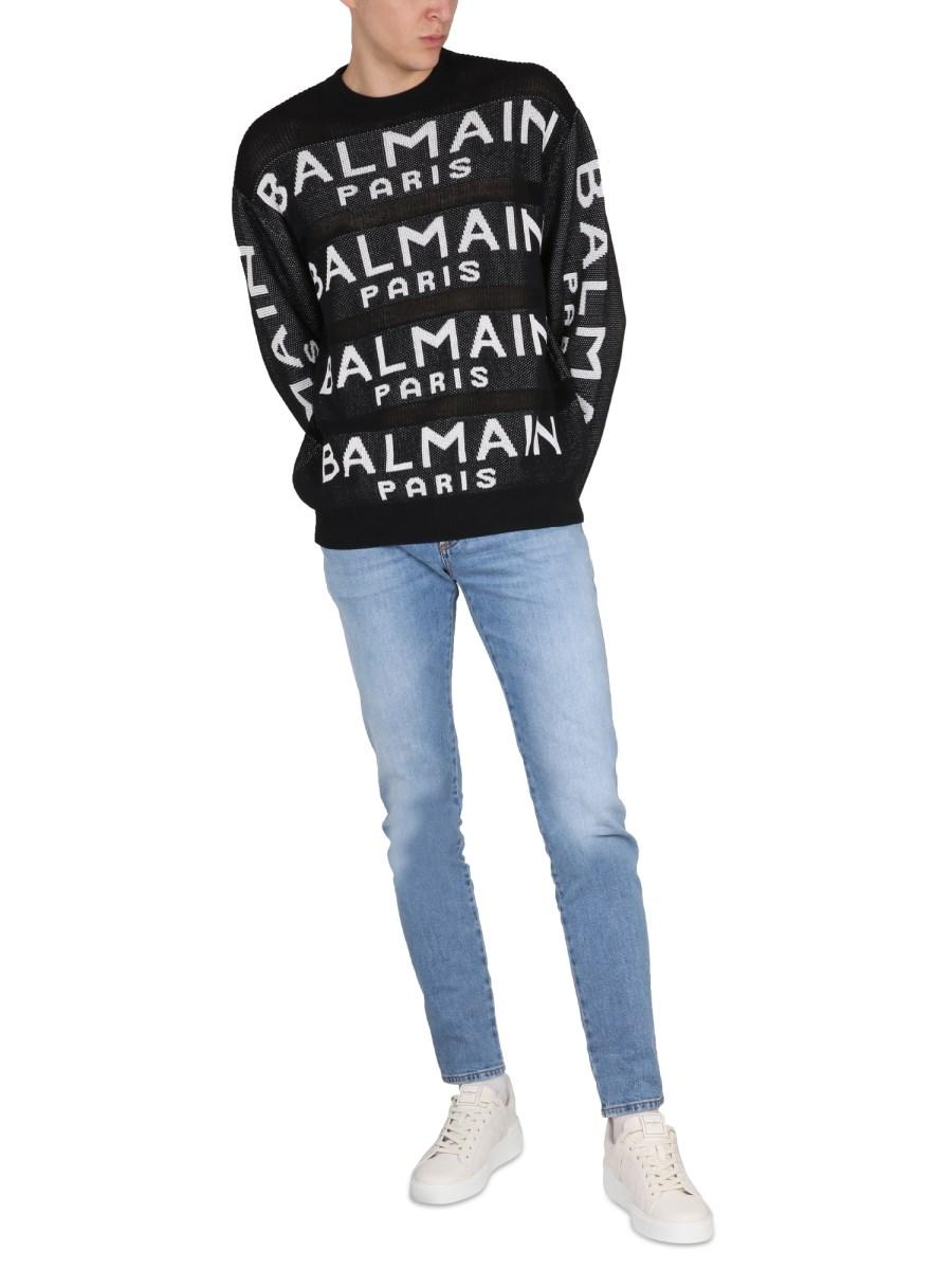 BALMAIN MAGLIA IN COTONE CON LOGO