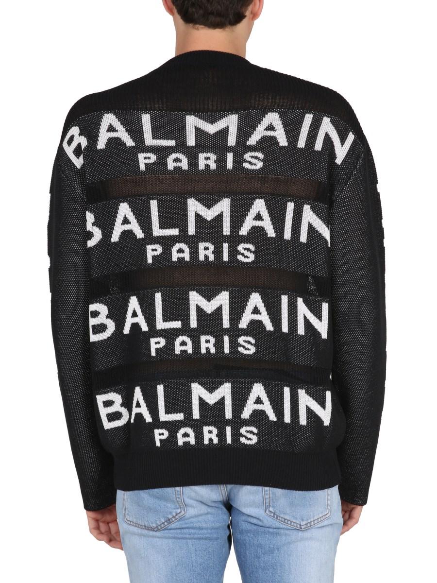 BALMAIN MAGLIA IN COTONE CON LOGO