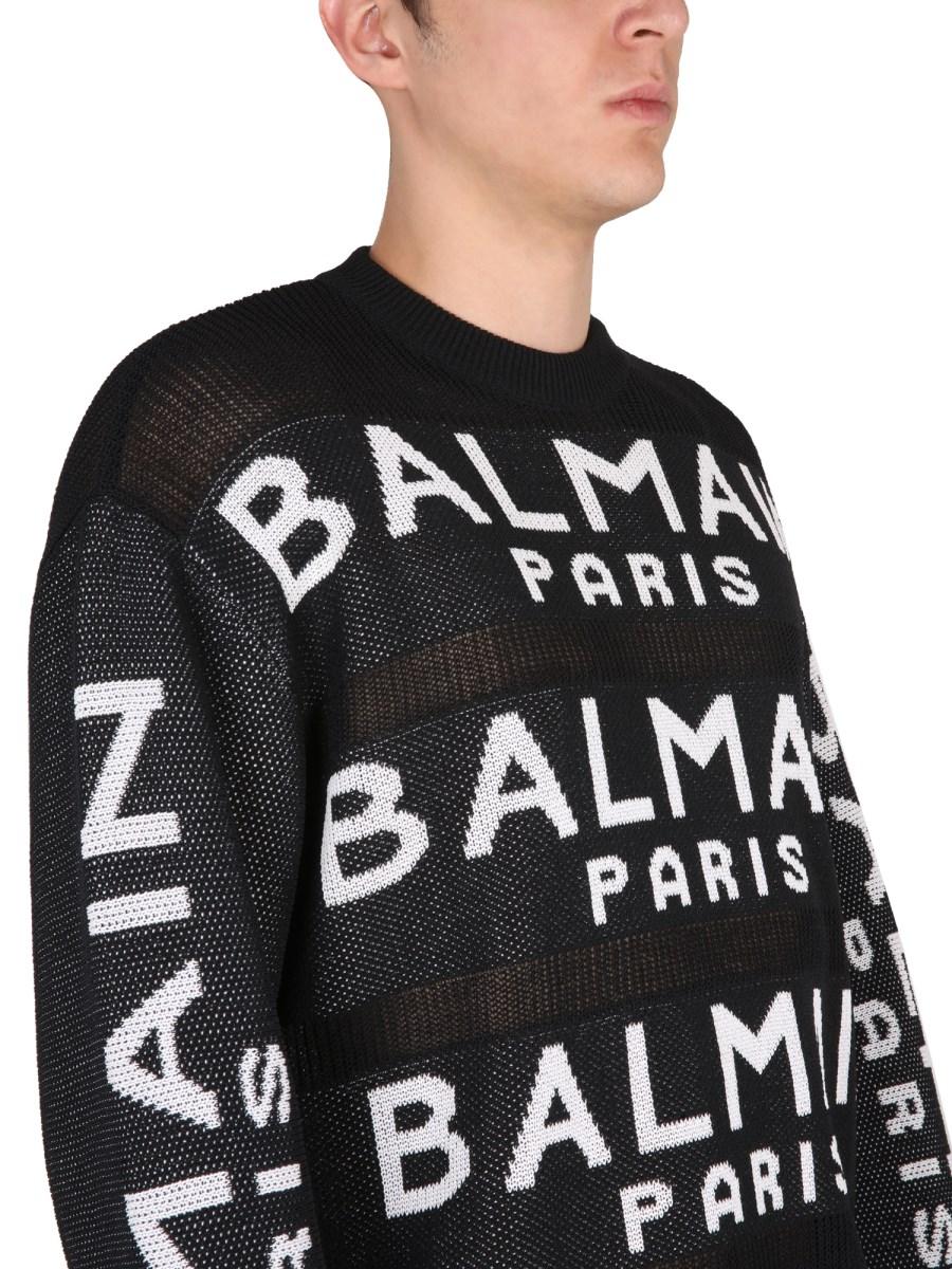 BALMAIN MAGLIA IN COTONE CON LOGO