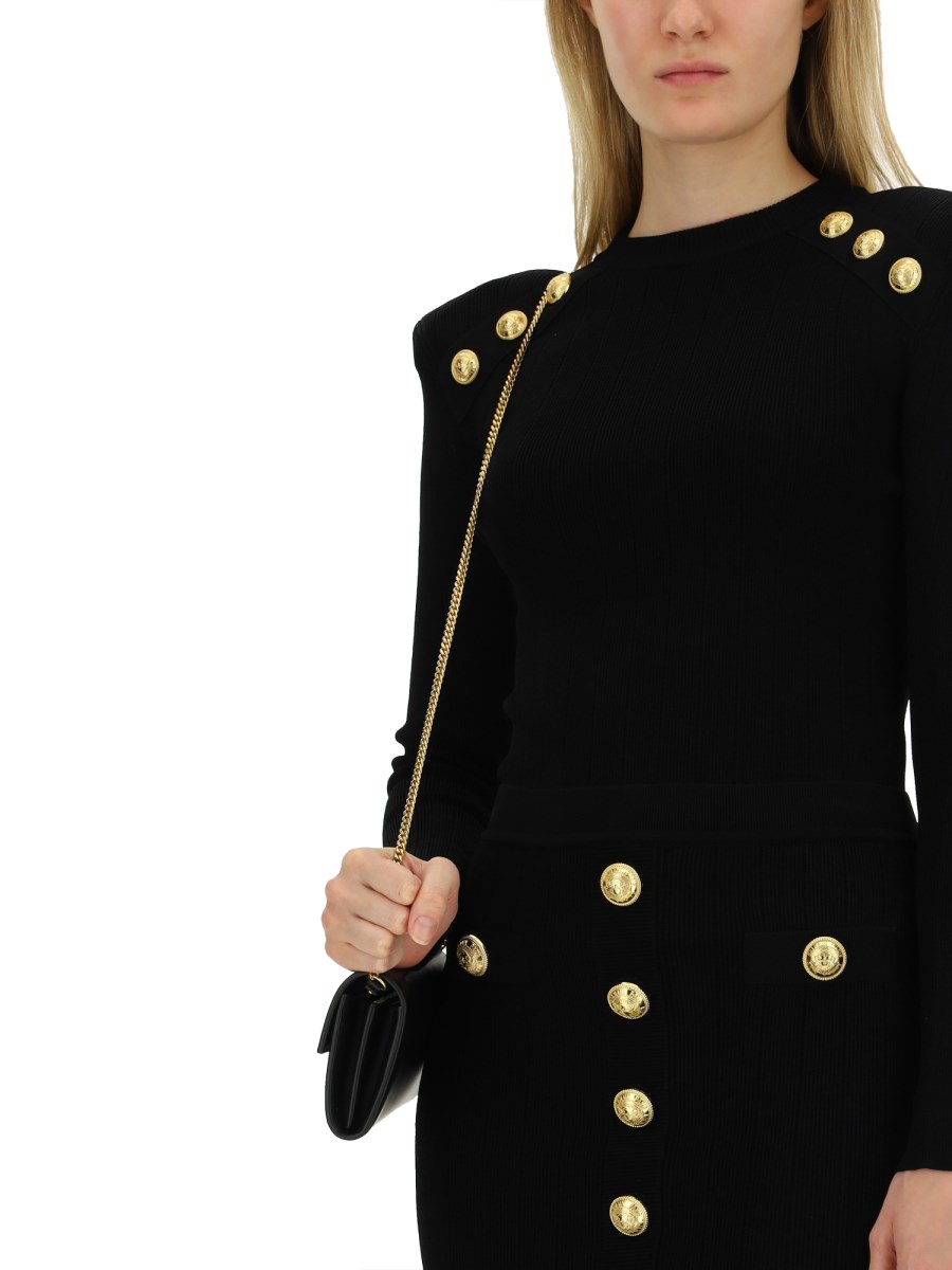 BALMAIN MAGLIA IN VISCOSA CON BOTTONI ICONICI