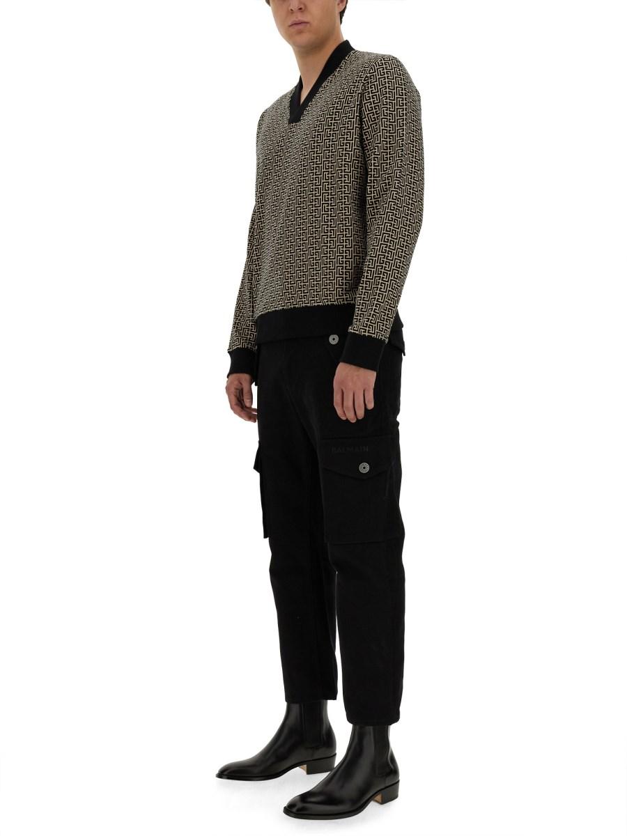 BALMAIN MAGLIA MONOGRAM ALL OVER