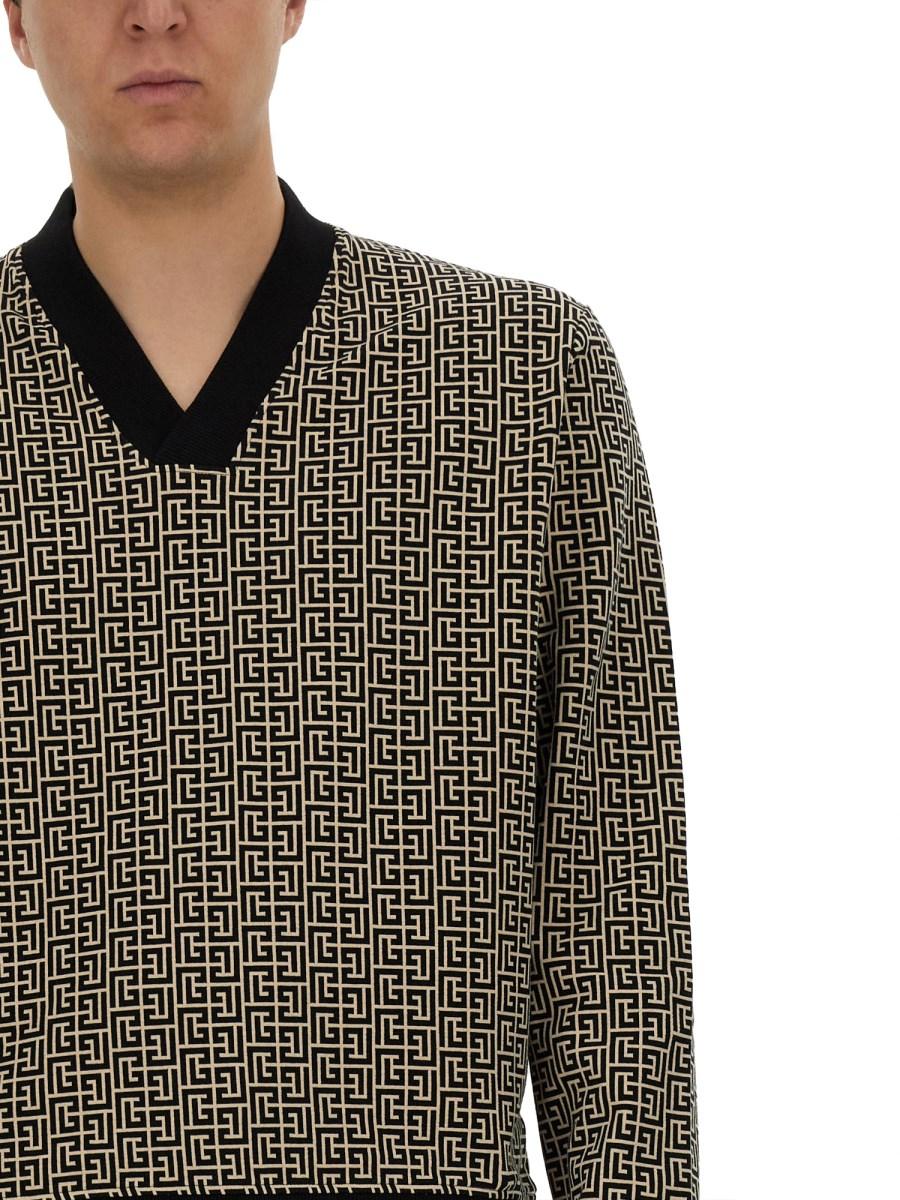 BALMAIN MAGLIA MONOGRAM ALL OVER