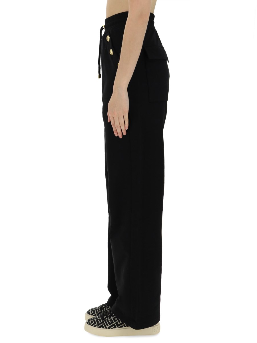 BALMAIN PANTALONE JOGGING IN FELPA DI COTONE