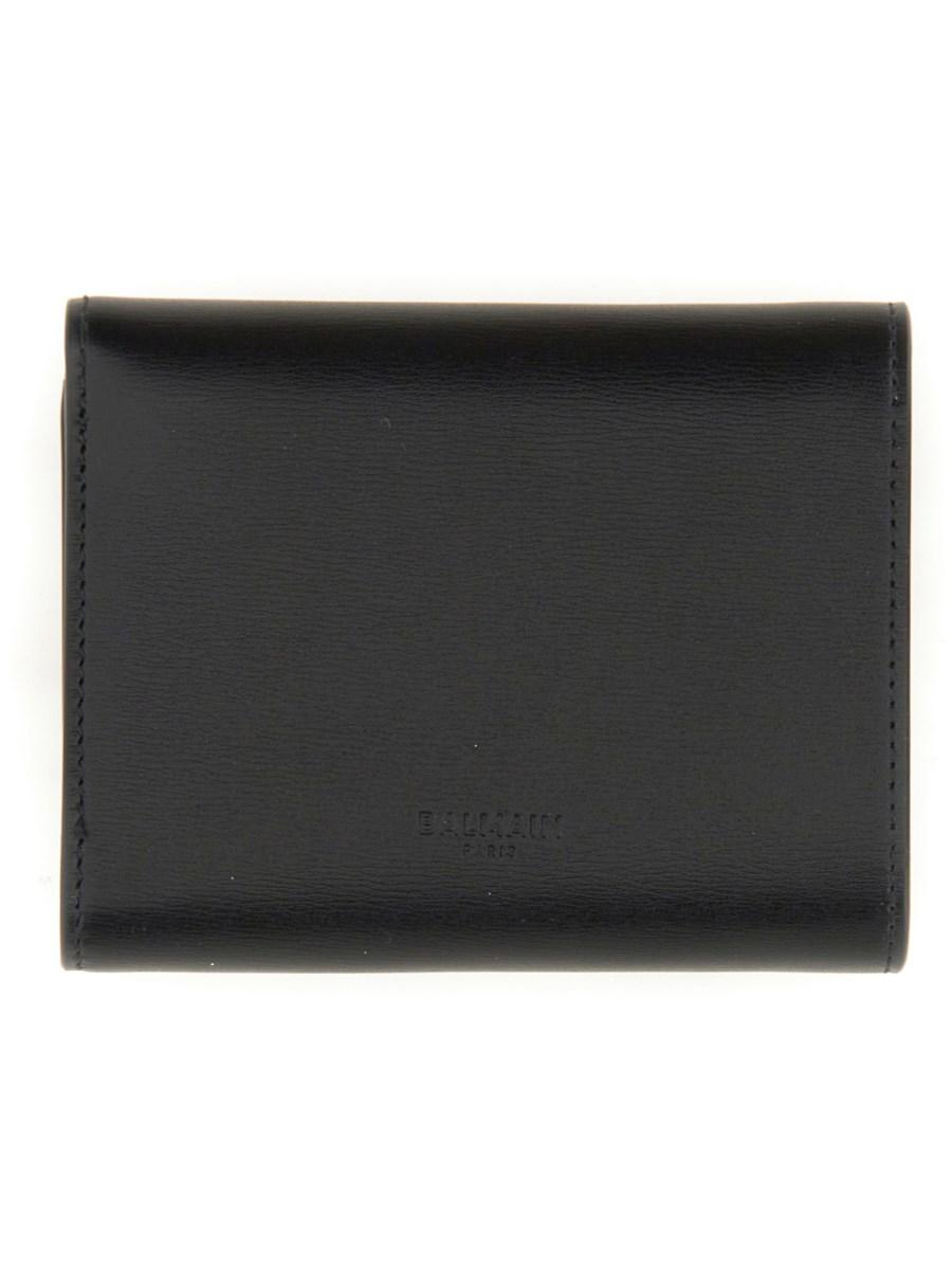 BALMAIN PORTAFOGLIO TRIFOLD "B-BUZZ" IN PELLE